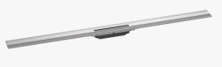 Решетка Hansgrohe RainDrain Flex 120, для пристенного монтажа, для душевого трапа, укорачиваемая, 120х7,6 см, цвет шлифованная сталь, для душа в пол, нержавеющая сталь, прямоугольная