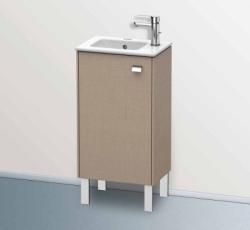 Тумба под раковину Duravit Brioso, 42х28,9х68,3 см, напольная, цвет: лен/хром, 1 распашная дверца/одностворчатая, стеклянная полка, ДСП, прямоугольная, левая, в ванную комнату