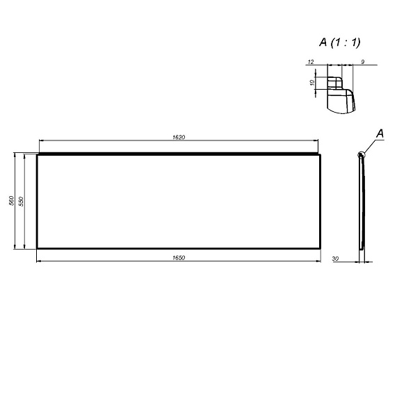 Панель для ванны фронтальная AM.PM Gem 165х56 см, акриловая, цвет белый, прямоугольная, экран