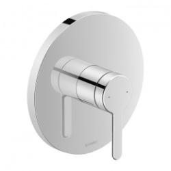 Смеситель для душа Duravit C.1, однорычажный, скрытого монтажа, 17х17 см, керамический, 1 функция, настенный/встраиваемый, без излива, без шланга/лейки, круглый, латунь, цвет хром, лицевая часть, для душа/ванной