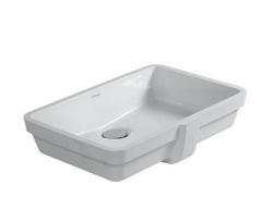 Раковина DURAVIT Vero WonderGliss, 43х31,5х16 см, встраиваемая снизу, прямоугольная, санфарфор, цвет белый, без отверстия под смеситель, антигрязевое покрытие, слив/перелив