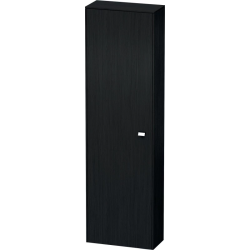 Пенал Duravit Brioso L, 52x24x177 см, подвесной, (левый), с дверцей, с полкой, со стеклянными полками, цвет: дуб черный/хром, в ванную комнату