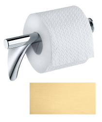 Держатель для туалетной бумаги Axor Massaud, без крышки, настенный, металлический, форма округлая, для рулона туалетной бумаги, в ванную/туалет, цвет шлифованное золото, к стене