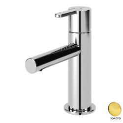 Смеситель для раковины Cezares Leaf, однорычажный, низкий, длина излива 102 мм, неповоротный, керамический, латунь, цвет золото, с донным клапаном