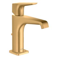 Смеситель для раковины/умывальника Axor Citterio E 130, однорычажный, с рычаговой рукояткой, фиксированный излив, длина излива 14,3 см, керамический, латунь, цвет шлифованная медь, со сливным гарнитуром