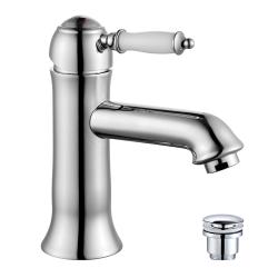 Смеситель для раковины/умывальника Lemark Villa, однорычажный, неповоротный, керамический, длина излива 118 мм, латунь, цвет хром