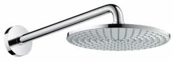 Верхний душ Hansgrohe Raindance S 240 Air, 1jet EcoSmart с держателем, настенный монтаж, круглый, с 1 режимом, размер 24 см, нержавеющая сталь, цвет хром, для душа/ванной