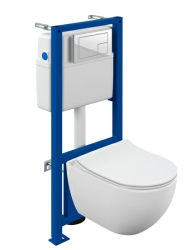 Комплект унитаза с инсталляцией Cersanit BRASKO SMART CO DPL EO slim инсталляция LINK PRO кнопка CORNER пластик белый LP