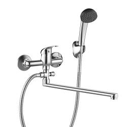 Смеситель для ванны/душа Olives Olisan, однорычажный, настенный, керамический, поворотный, длина излива 225 мм, латунь, цвет хром