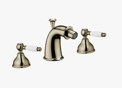 Смеситель для биде Webert Dorian, для унитаза/биде, двухвентильный, неповоротный, длина 90 мм, латунь, цвет бронза