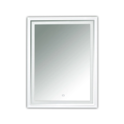 Зеркало Loranto Бергамо, 60х80 см, с LED/ЛЕД-подсветкой, прямоугольное, универсальное, выключатель сенсорный,  для ванны, навесное/подвесное/настенное