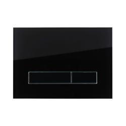 Кнопка смыва KK-POL M16 Omnes Vitrum Grande прямоугольная, цвет черный глянцевый, стекло, клавиша управления для сливного бачка, инсталляции унитаза, двойная, механическая, панель, универсальная, размер 245х175х14 мм