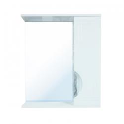 Зеркальный шкаф Loranto Верона 60, 60х70 см, подвесной, цвет белый, зеркало, с 1 распашной дверцей, прямоугольный, правый, правосторонний