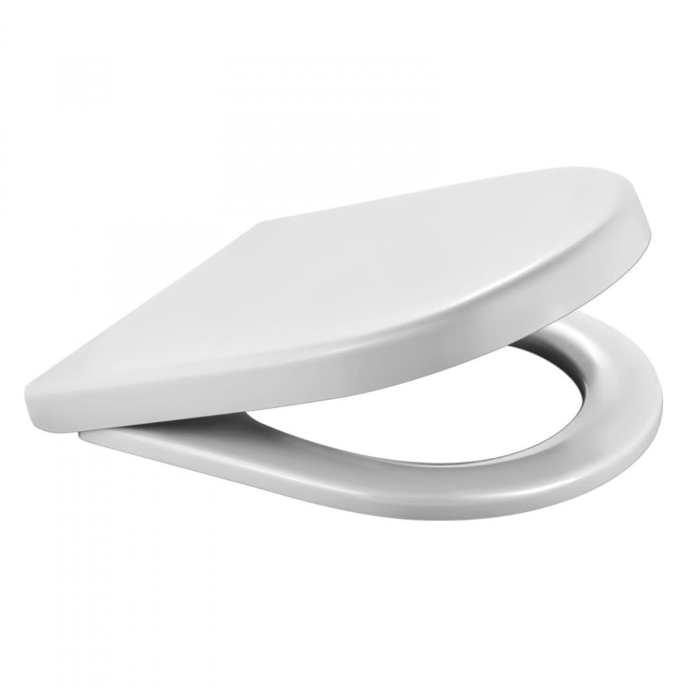 Сиденье для унитаза Geo SO Berges Wasserhaus универсальное (Laufen Pro, Form, Vitra S50, Zentrum, Gustavsberg Logic) дюропласт, крышка белая, с микролифтом, быстросъемное, крепеж (петли) металлический