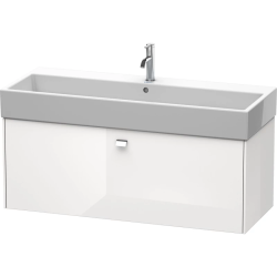 Тумба под раковину Duravit Brioso, 118,4х45,9х44,2 см, подвесная, 1 выдвижной ящик, ДСП, цвет: белый глянец/хром, шкафчик навесной, механизм доводчика, прямоугольная, правая/левая, в ванную комнату