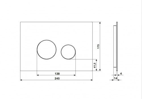 Кнопка смыва KK-POL Aquafiori Sfera прямоугольная, цвет оружейная сталь, нержавеющая сталь, клавиша управления для сливного бачка, инсталляции унитаза, двойная, механическая, панель, универсальная, размер 245х175х14 мм