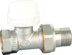 Клапан терморегулирующий Kromwell 1/2" вн/нр. прямой, (вентиль) с полусгоном, для радиатора отопления, латунный, никелированный