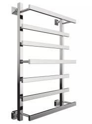 Полотенцесушитель Двин Q plaza 80/50, водяной (К3 квадрат полированный), универсальное подключение, нержавеющая сталь, настенный, форма лесенка, цвет хром, к отоплению и ГВС, для отопления, обогрева в ванной