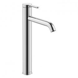 Смеситель для раковины Duravit C.1, высокий, однорычажный, на столешницу, фиксированный излив, длина излива 16,6 см, керамический, латунь, цвет хром, без донного клапана