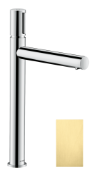 Смеситель для раковины/умывальника Axor Uno Select 260, однорычажный, фиксированный излив, длина излива 19,8 см, керамический, латунь, цвет шлифованная медь, с незапираемым сливным набором