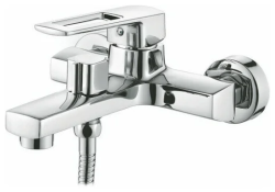 Смеситель для ванны/душа LEDEME настенный, однорычажный, неповоротный, латунный, длина излива 195 мм, латунь, цвет хром