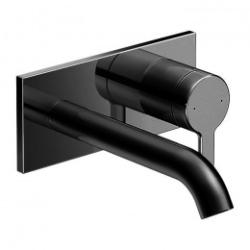 Смеситель для раковины Duravit C.1, однорычажный, настенный/встраиваемый, скрытого монтажа, фиксированный излив, длина излива 17,4 см, керамический, латунь, цвет черный матовый, без донного клапана