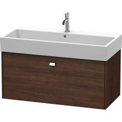 Тумба под раковину Duravit Brioso, 98,4х45,9х44,2 см, подвесная, 1 выдвижной ящик, ДСП, цвет: каштан темный/хром, шкафчик навесной, механизм доводчика, прямоугольная, правая/левая, в ванную комнату