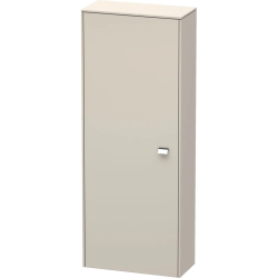Пенал Duravit Brioso L, 52x24x133 см, подвесной, (левый), с дверцей, с полкой, со стеклянными полками, цвет: серо-коричневый/хром, в ванную комнату