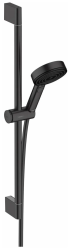 Душевой набор 650 Hansgrohe Pulsify Select S 105 3jet Relaxation, комплект: ручной душ/ползунок/душевая штанга/шланг для душа, пластик, цвет матовый черный, наружного монтажа