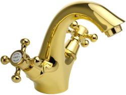 Смеситель для раковины Migliore Lady, скрытого монтажа, двухвентильный, неповоротный, длина излива 230 мм, керамический, латунь, цвет золото