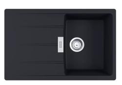 Мойка кухонная Franke CENTRO CNG 611/211-78, 78х50 см, врезная, искусственный гранит (Fragranite+), прямоугольная, цвет черный матовый , без отверстия под смеситель, с крылом, оборачиваемая