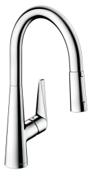 Смеситель для кухни/мойки Hansgrohe Talis M51, 200 2jet, однорычажный, керамический, с поворотным/вытяжным изливом, длина 21,3 см, латунь, цвет хром