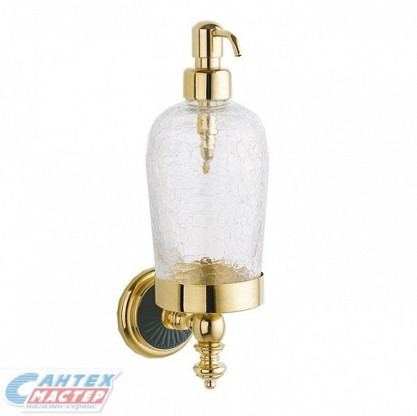 Дозатор для жидкого мыла Boheme Palazzo Nero настенный золото 10167