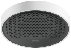 Верхний душ Hansgrohe Rainfinity 250 1jet EcoSmart, настенный/потолочный монтаж, круглый, с 1 режимом: PowderRain, размер 25 см, алюминий, цвет матовый белый/графит