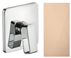 Смеситель для душа Axor Urquiola однорычажный, скрытого монтажа, керамический, настенный/встраиваемый, без излива, без шланга/лейки, квадратный, латунь, цвет полированное красное золото