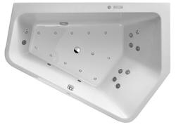 Ванна Duravit Paiova 5 190х140 см гидромассажная, пристенная, акриловая, цвет: белый, с рамой/сливом-переливом/фронтальной панелью, асимметричная/угловая, с системой гидромассажа Combi-System E, c двумя наклонами для спины, правая