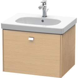 Тумба/шкафчик для консоли/столешницы Duravit Brioso под раковину 62х48х44,2 см, подвесная, ДСП, цвет: натуральный дуб/хром, 1 выдвижной ящик, прямоугольная