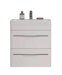 Тумба под раковину Velvex Jill 600-0-2, 590х343х600 мм подвесная, цвет белый матовый, 2 выдвижных ящика, подходит раковина 9595-60, универсальная, в ванную комнату