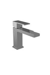 Смеситель для раковины/умывальника Knotlor Stable, однорычажный, неповоротный, керамический, длина излива 136 мм, латунь, цвет вороненая  сталь, поверхность текстурная