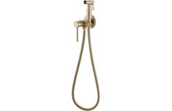 Смеситель с гигиеническим душем Voda Vessel Gold встраиваемый, однорычажный, керамический, без излива, с гибким шлангом/лейкой, нержавеющая сталь, цвет золото VSL01G