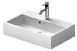 Раковина DURAVIT Vero Air, 60х44х16,5 см, подвесная, прямоугольная, санфарфор, шлифованная, цвет белый, 1 отверстие под смеситель, слив/перелив