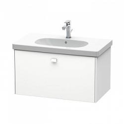 Тумба под раковину Duravit Brioso, 82х47,9х45 см, подвесная, 1 выдвижной ящик, ДСП, цвет: белый матовый, шкафчик навесной, механизм доводчика, прямоугольная, правая/левая, в ванную комнату