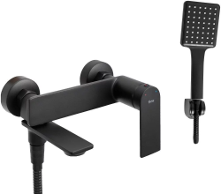 Смеситель для ванны/душа REA STORM настенный, однорычажный, поворотный, длина излива 145 мм, латунь, цвет черный матовый