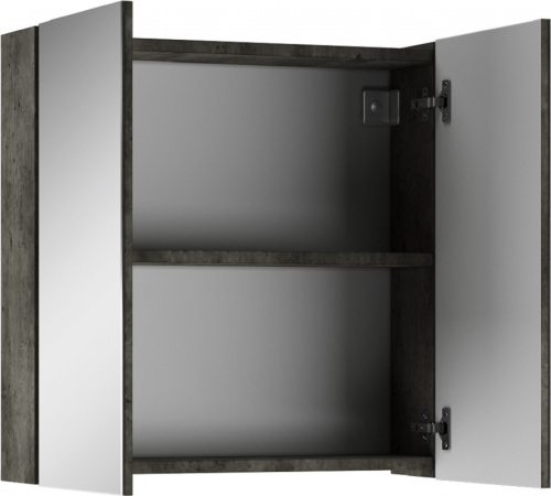 Зеркальный шкаф Домино Мечта Айсберг 60, 600х141х695 мм, без подсветки, подвесной, цвет бетон, зеркало, 2 распашные дверцы, прямоугольный