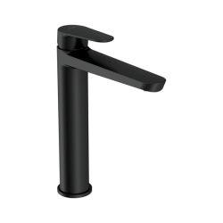 Смеситель для раковины/умывальника Cersanit Lara однорычажный, высокий, неповоротный, длина 154 мм, латунь, цвет черный