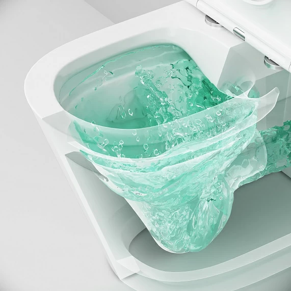 Унитаз компакт Am.Pm Func белый, напольный, 375x640x840 мм, горизонтальный (прямой) выпуск, безободковый, антивсплеск, с быстросьемным сиденьем микролифт 