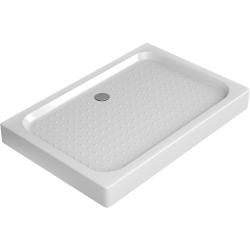 Душевой поддон NIAGARA Nova 120х80 см, прямоугольный (с сифоном с системой clik-clack) акриловый, низкий, белый, антискользящий, с бортиком
