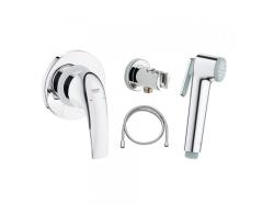 Смеситель с гигиеническим душем Grohe BauCurve встраиваемый, однорычажный, без излива, с гибким шлангом/лейкой, латунь, цвет хром 129185