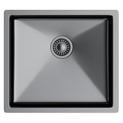 Мойка 440х490 см TopZero серия TNL/Color X, цвет титан, универсальная, из нержавеющей стали, матовая, прямоугольная, отверстие под смеситель, слив-перелив, для кухни