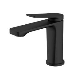 Смеситель для раковины/умывальника Splenka S40.10.06 однорычажный, неповоротный, фиксированный излив, длина 137 мм, высота 111 мм, латунь, цвет черный